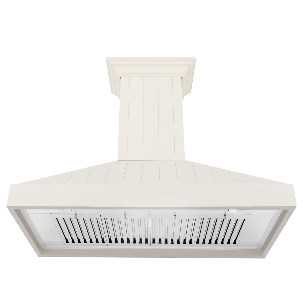 ZLINE 48 in. Wall Mount Range Hood Wooden White Finish Kitchen Vent Hood (KPTT-48)