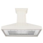 ZLINE 48 in. Wall Mount Range Hood Wooden White Finish Kitchen Vent Hood (KPTT-48)
