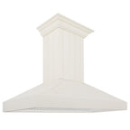 ZLINE 48 in. Wall Mount Range Hood Wooden White Finish Kitchen Vent Hood (KPTT-48)