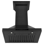 ZLINE 36 in. Wall Mount Range Hood Convertible Vent Black Stainless Steel with Crown Molding (BSKBNCRN-36)
