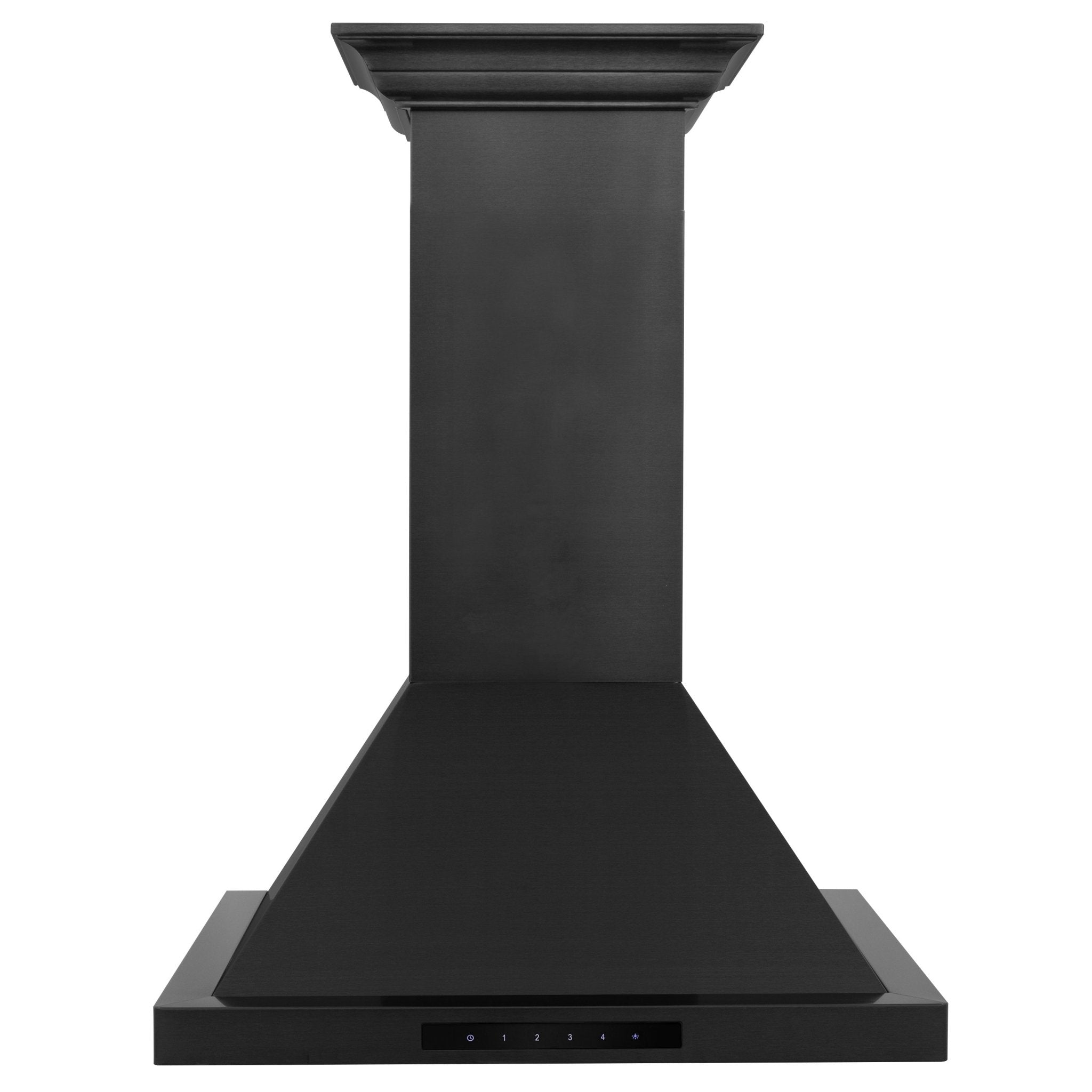 ZLINE 36 in. Wall Mount Range Hood Convertible Vent Black Stainless Steel with Crown Molding (BSKBNCRN-36)