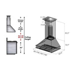 ZLINE 30 in. Wall Mount Range Hood 700 CFM Satin Stainless Steel Designer Series Ducted Vent (8656S-30)