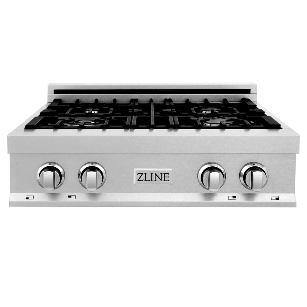 ZLINE Appliance Package - 30" Professional Double Wall Oven, 30" Rangetop, Range Hood In Satin Stainless Steel, 3KP-RTSRH30-AWD