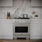 ZLINE 30-Inch Paramount Gas Range 4.2 cu. ft. Convection Oven with 4 Burners, Satin Stainless Steel (SGRS-30)