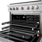 ZLINE 36 in. Paramount Gas Range with 6 Brass Burners and 5.2 cu. ft. Convection Gas Oven in Satin Stainless Steel (SGRS-BR-36)