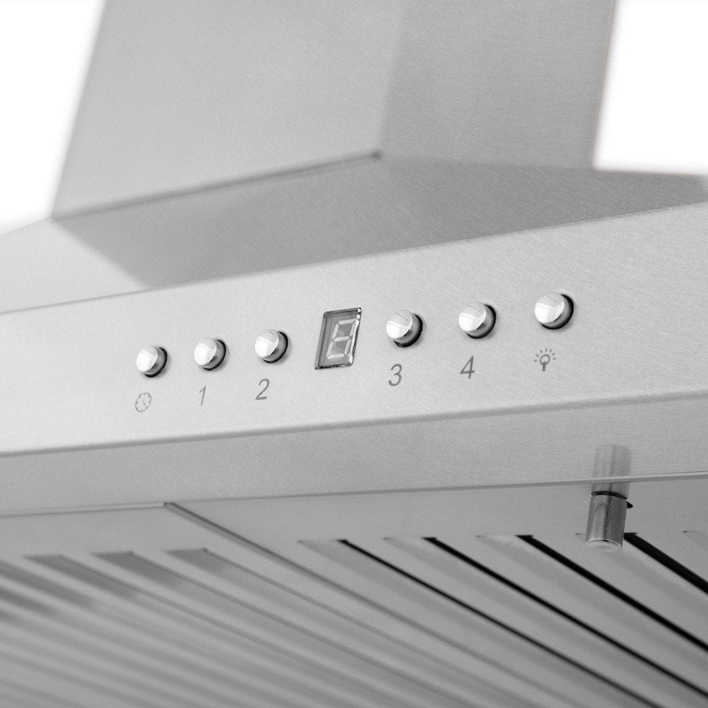 ZLINE 48 Inch Wall Mount Range Hood Convertible Vent Satin Stainless Steel Designer Series (8KBS-48)