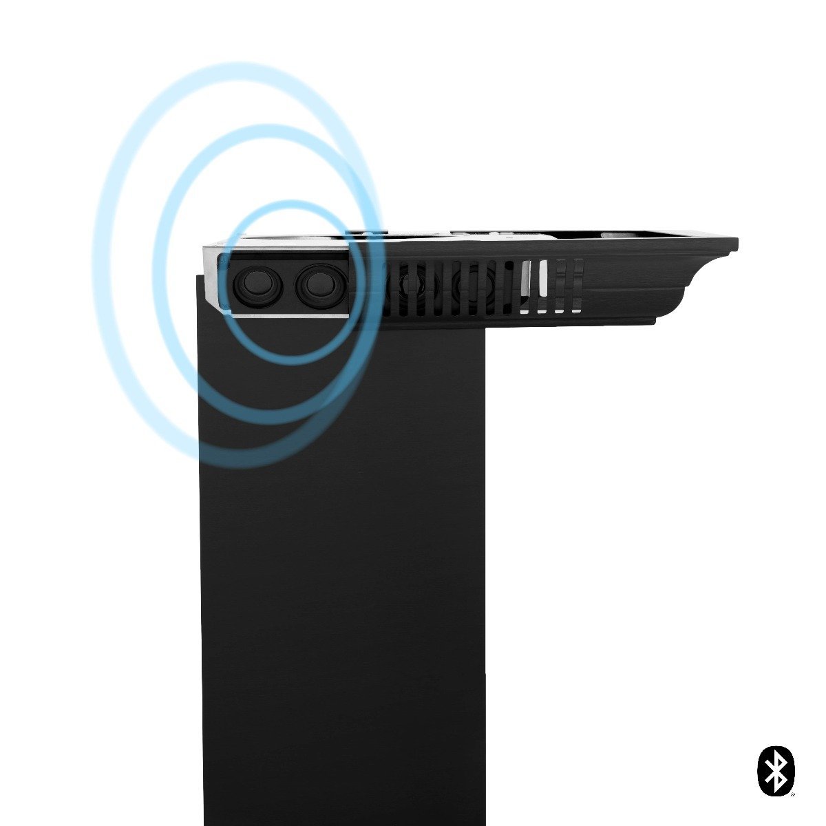 ZLINE 36 in. Wall Mount Range Hood Black Stainless Steel Bluetooth CrownSound Built-In Speakers (BSKBNCRN-BT-36)
