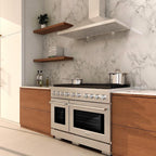 ZLINE 48 in. Paramount Double Oven Gas Range with 8 Burners, 6.7 cu. ft., Satin Stainless Steel (SGRS-48)