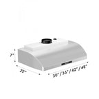 ZLINE 30 in. Under Cabinet Range Hood 600 CFM Stainless Steel 4-Speed LED Lighting (625-30)