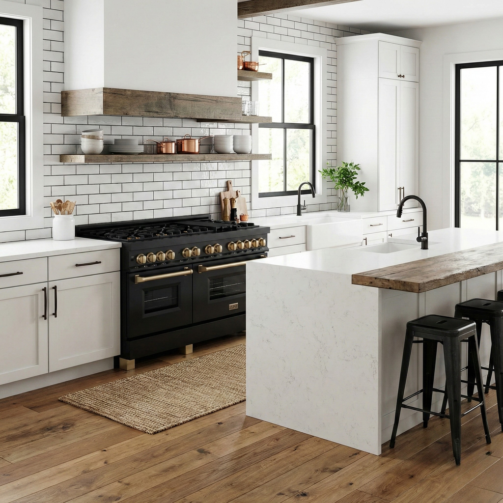 ZLINE Autograph 60 in. 7.4 cu. ft. Dual Fuel Range in Black Stainless Steel with Champagne Bronze Accents (RABZ-60-CB)
