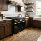 ZLINE Autograph Edition 48 in. Paramount Double Oven Dual Fuel Range with 8 Gas Burners in Black Stainless Steel with Champagne Bronze Accents, 6.7 cu. ft., SDRBZ-48-CB