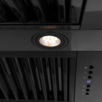 ZLINE 48 in. Wall Mount Range Hood Black Stainless Steel Champagne Bronze Handle Autograph Edition (BS655Z-48-CB)
