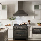 ZLINE 48 in Wall Mount Range Hood 700 CFM Black Stainless Steel LED Lighting Baffle Filters (BS655N-48)