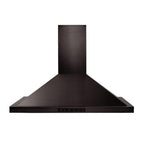 ZLINE 42 in. Wall Mount Range Hood Black Stainless Steel Convertible Vent 400 CFM (BSKBN-42)