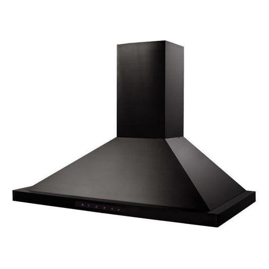 ZLINE 42 in. Wall Mount Range Hood Black Stainless Steel Convertible Vent 400 CFM (BSKBN-42)