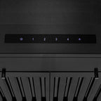 ZLINE 24 in. Wall Mount Range Hood Convertible Vent Black Stainless Steel with Crown Molding (BSKENCRN-24)