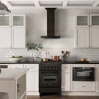 ZLINE 24 in Wall Mount Range Hood 400 CFM Black Stainless Steel with CrownSound Bluetooth Speakers (BSKENCRN-BT-24)