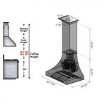 ZLINE 30 in. Wall Mount Range Hood Ducted Satin Stainless Steel Designer Series 400 CFM (8632S-30)
