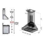 ZLINE 36 in. Wall Mount Range Hood Hand-Hammered Copper Finish 4-Speed Fan LED Lighting (655-HBXXX-36)