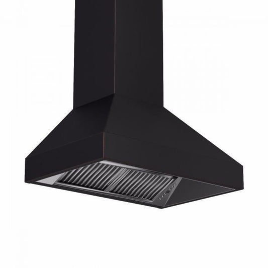 ZLINE 36 in. Wall Mount Range Hood, Oil-Rubbed Bronze Finish, 24 in. Depth (8667B-36)
