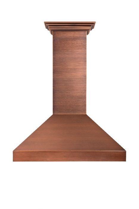 ZLINE 48 Inch Wall Mount Range Hood Copper Finish with Crown Molding (8667C-48)