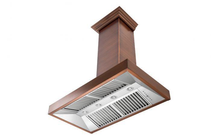 ZLINE 30 in Wall Mount Range Hood Copper with Crown Molding 8667C-30