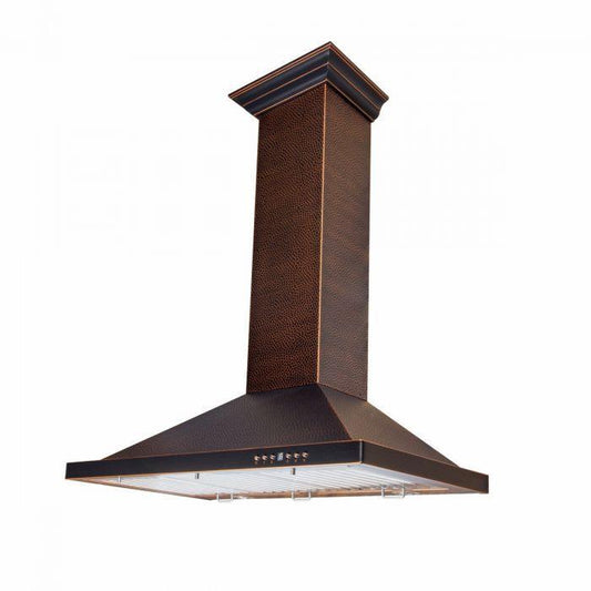 ZLINE 36 Inch Wall Mount Range Hood Hand-Hammered Copper Finish Professional Design (8KBH-36)
