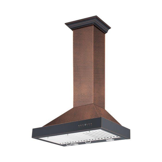 ZLINE 36 in. Wall Mount Range Hood Hand-Hammered Copper Finish 400 CFM KB2-HBXXX-36
