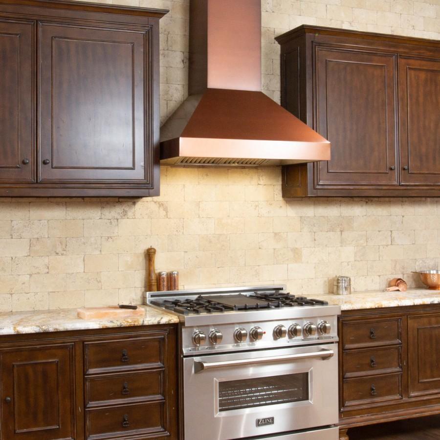 ZLINE 30 in Wall Mount Range Hood Copper with Crown Molding 8667C-30