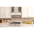 ZLINE 36 in. Wall Mount Range Hood Designer Wooden Cottage White (321TT-36)