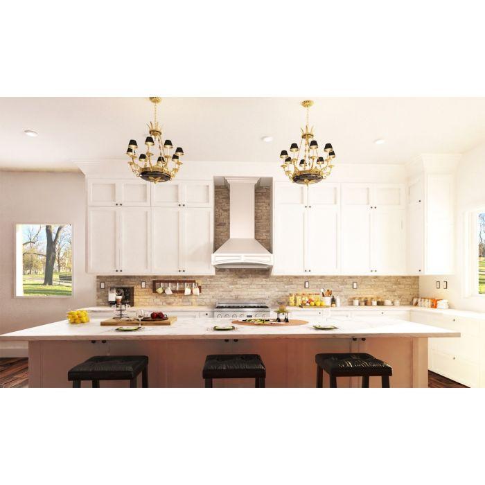 ZLINE 30 in. Wooden Wall Mount Range Hood Cottage White 400 CFM Designer Series (321TT-30)