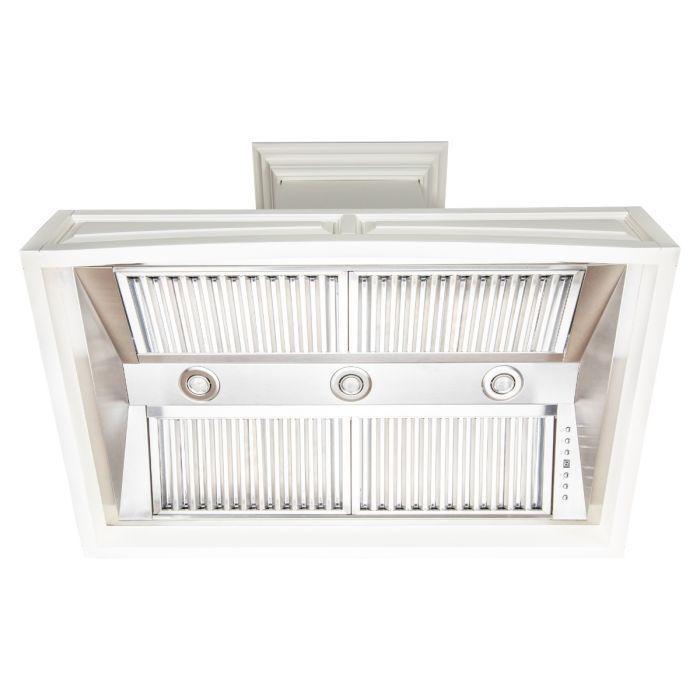 ZLINE 30 in. Wooden Wall Mount Range Hood Cottage White 400 CFM Designer Series (321TT-30)