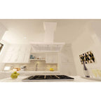 ZLINE 36 in. Island Range Hood Wooden White Designer Series with Crown Molding (KBiTT-36)