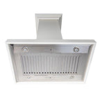 ZLINE 36 in. Island Range Hood Wooden White Designer Series with Crown Molding (KBiTT-36)
