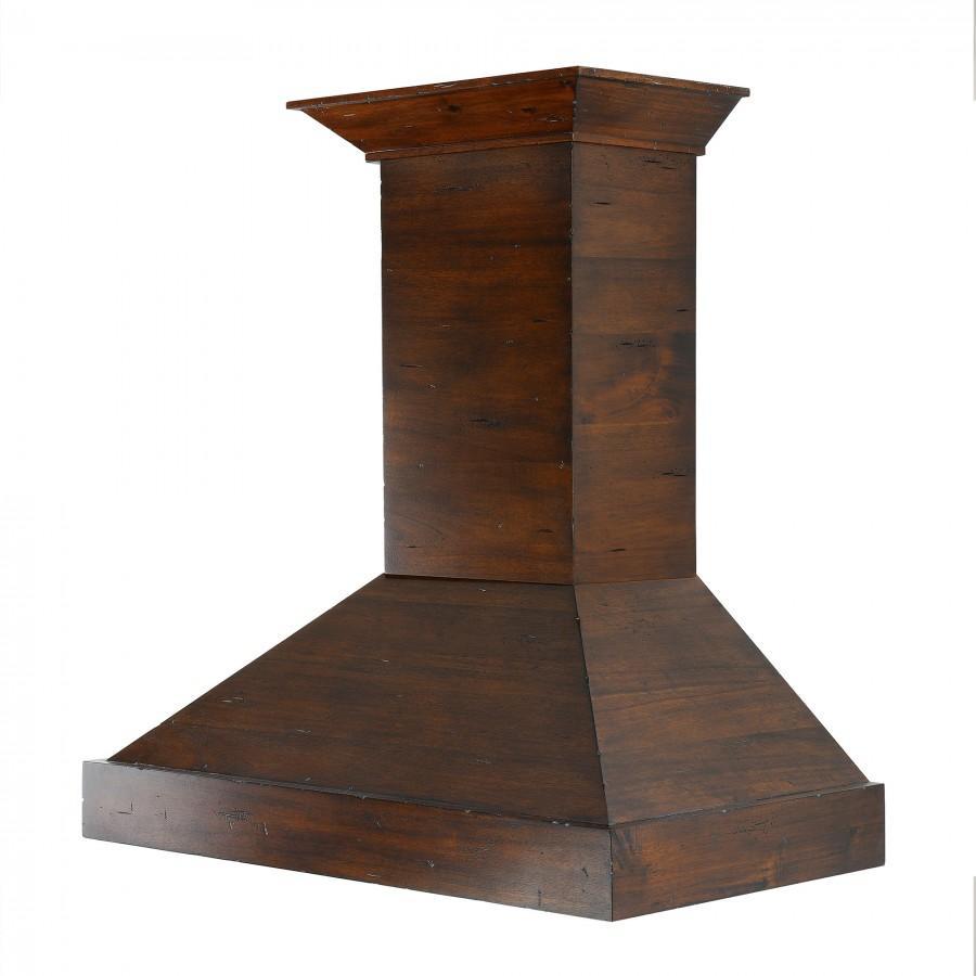 ZLINE 36 in. Wall Mount Range Hood Wooden Walnut Finish 400 CFM Designer Kitchen Ventilation (KBRR-36)