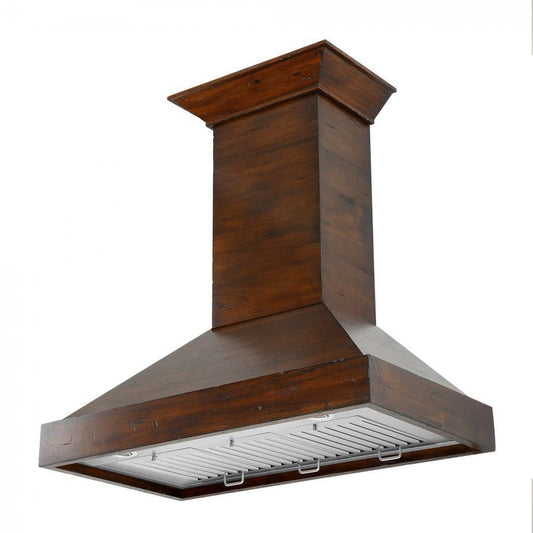 ZLINE 36 in. Wall Mount Range Hood Wooden Walnut Finish 400 CFM Designer Kitchen Ventilation (KBRR-36)