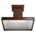 ZLINE 30 in Wall Mount Range Hood Wooden Walnut Finish Designer Kitchen Vent Hood (KBRR-30)