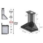 ZLINE 36 in. Wall Mount Range Hood, Wooden Construction, Cottage White Finish (KBTT-36)