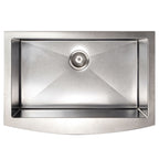 ZLINE 30" Zermatt Farmhouse Apron Mount Single Bowl Satin Stainless Steel Kitchen Sink with Bottom Grid, SAS-30S