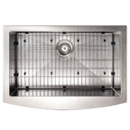 ZLINE 30" Zermatt Farmhouse Apron Mount Single Bowl Satin Stainless Steel Kitchen Sink with Bottom Grid, SAS-30S