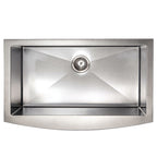 ZLINE 33" Vail Farmhouse Apron Mount Single Bowl Satin Stainless Steel Kitchen Sink with Bottom Grid, SAS-33S