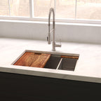 ZLINE 27" Garmisch Undermount Single Bowl Satin Stainless Steel Kitchen Sink with Bottom Grid and Accessories, SLS-27S