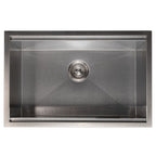 ZLINE 27" Garmisch Undermount Single Bowl Satin Stainless Steel Kitchen Sink with Bottom Grid and Accessories, SLS-27S