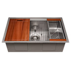 ZLINE 30" Garmisch Undermount Single Bowl Satin Stainless Steel Kitchen Sink with Bottom Grid and Accessories, SLS-30S