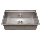 ZLINE 30" Garmisch Undermount Single Bowl Satin Stainless Steel Kitchen Sink with Bottom Grid and Accessories, SLS-30S