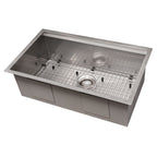 ZLINE 30" Garmisch Undermount Single Bowl Satin Stainless Steel Kitchen Sink with Bottom Grid and Accessories, SLS-30S