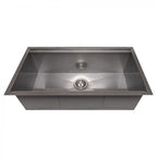 ZLINE 33" Garmisch Undermount Single Bowl Kitchen Sink with Bottom Grid and Accessories, SLS-33S