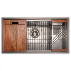 ZLINE 33" Garmisch Undermount Single Bowl Kitchen Sink with Bottom Grid and Accessories, SLS-33S