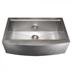 ZLINE 33" Moritz Farmhouse Apron Mount Single Bowl Satin Stainless Steel Kitchen Sink with Bottom Grid and Accessories, SLSAP-33S