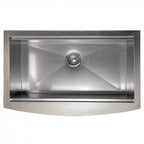 ZLINE 33" Moritz Farmhouse Apron Mount Single Bowl Satin Stainless Steel Kitchen Sink with Bottom Grid and Accessories, SLSAP-33S